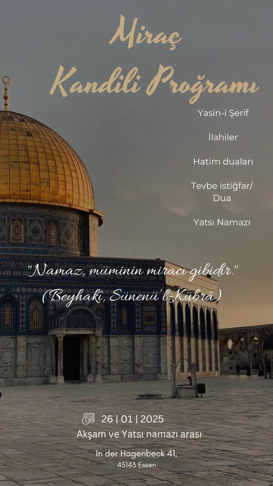 Miraç Kandili (Laylat al-Mi'raj, die Himmelsreise des Propheten Mohammed)