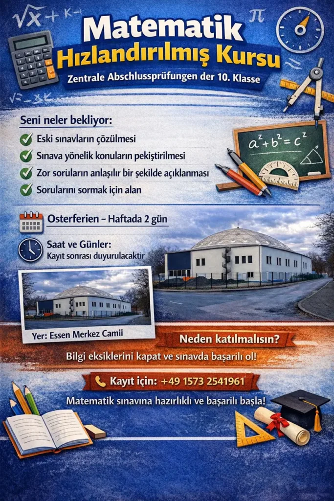 Mathematik-Crashkurs Vorbereitung auf die Zentralen Abschlussprüfungen | Merkezi Bitirme Sınavlarına Hazırlık Matematik Hızlandırılmış Kursu