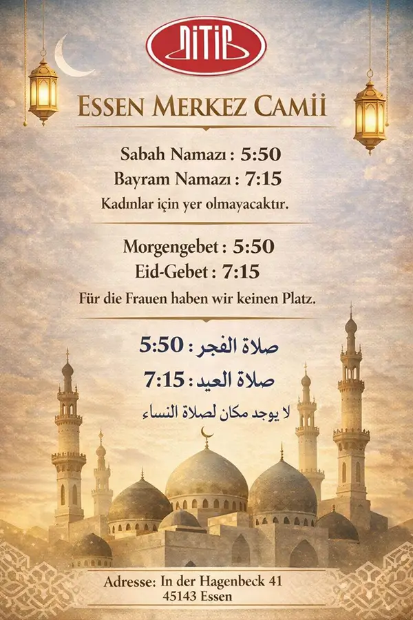 Ramazan Bayramı Namazi 2026