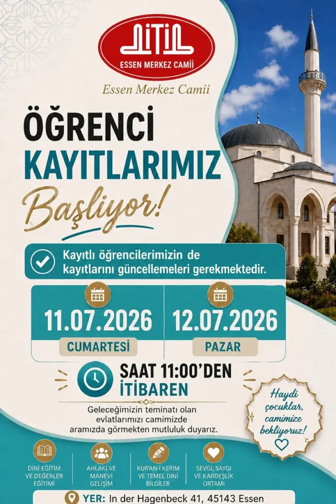 Schüleranmeldungen beginnen für 2026/2027 | Yeni Eğitim Yılı Kayıt Dönemi Başlıyor 2026/2027!
